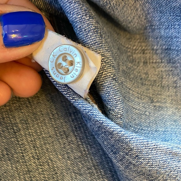 ❌SOLD🏷️Vintage Y2K Calvin Klein Jeans Classic Long Sleeve Denim Shirt Size M - Picture 6 of 6
